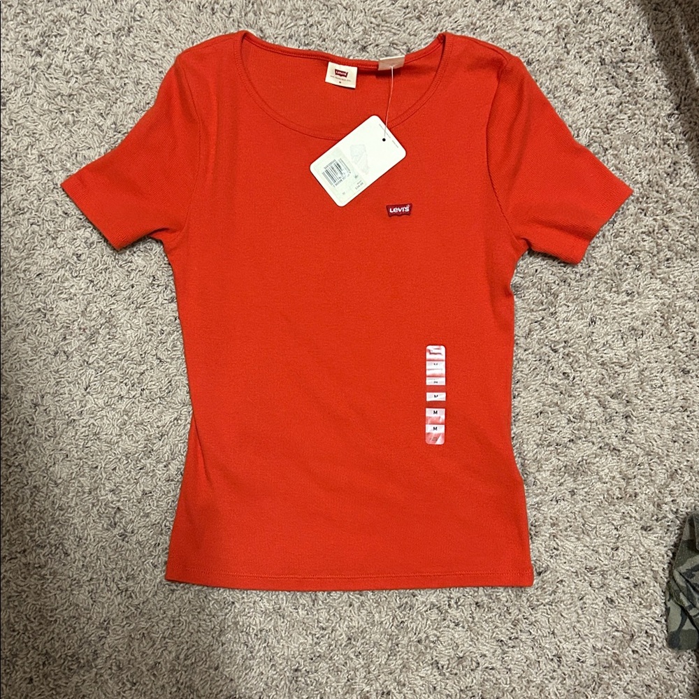 Levi's Women's Bright Red Short Sleeve Tee